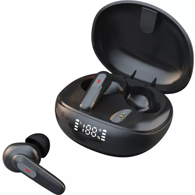 Беспроводные наушники с влагозащитой D81 V.5.3 Black с кейсом Power bank