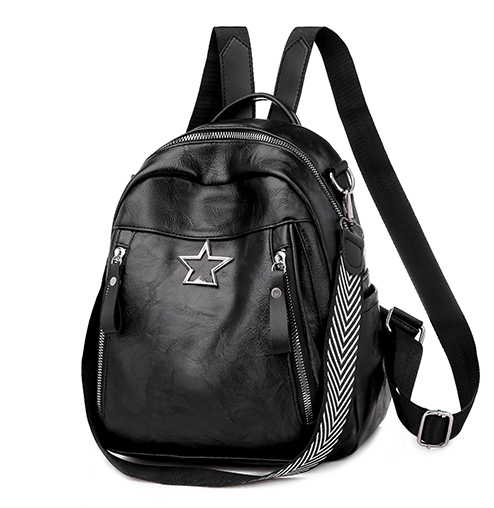 Рюкзак-сумка женский городской OMASKA экокожа черный (ML047)