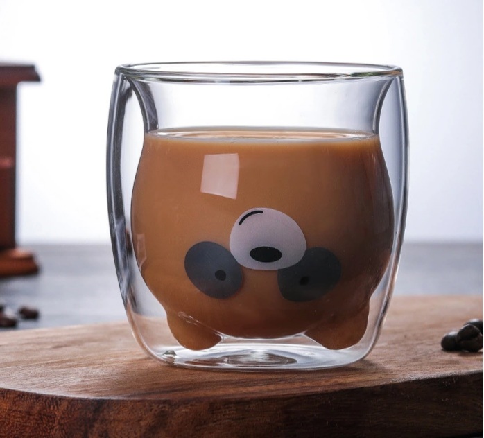 Стакан детский c двойными стенками (двойным дном) медведь ML 270 мл (B270-2)