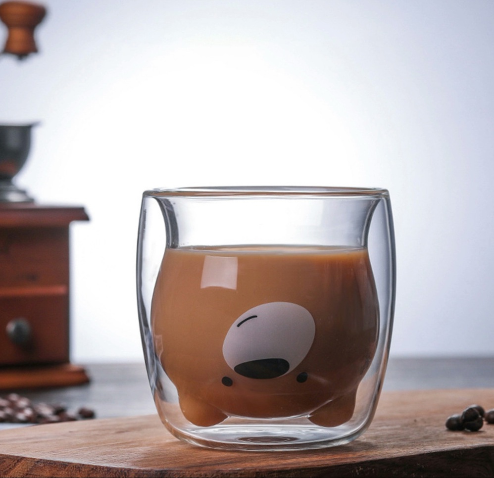 Стакан детский c двойными стенками (двойным дном) медведь ML 270 мл (B270-3)