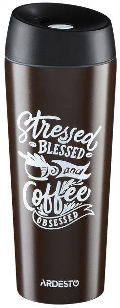 Термокружка Ardesto Coffee time Cup 450 мл Коричневая (AR2645DBB)