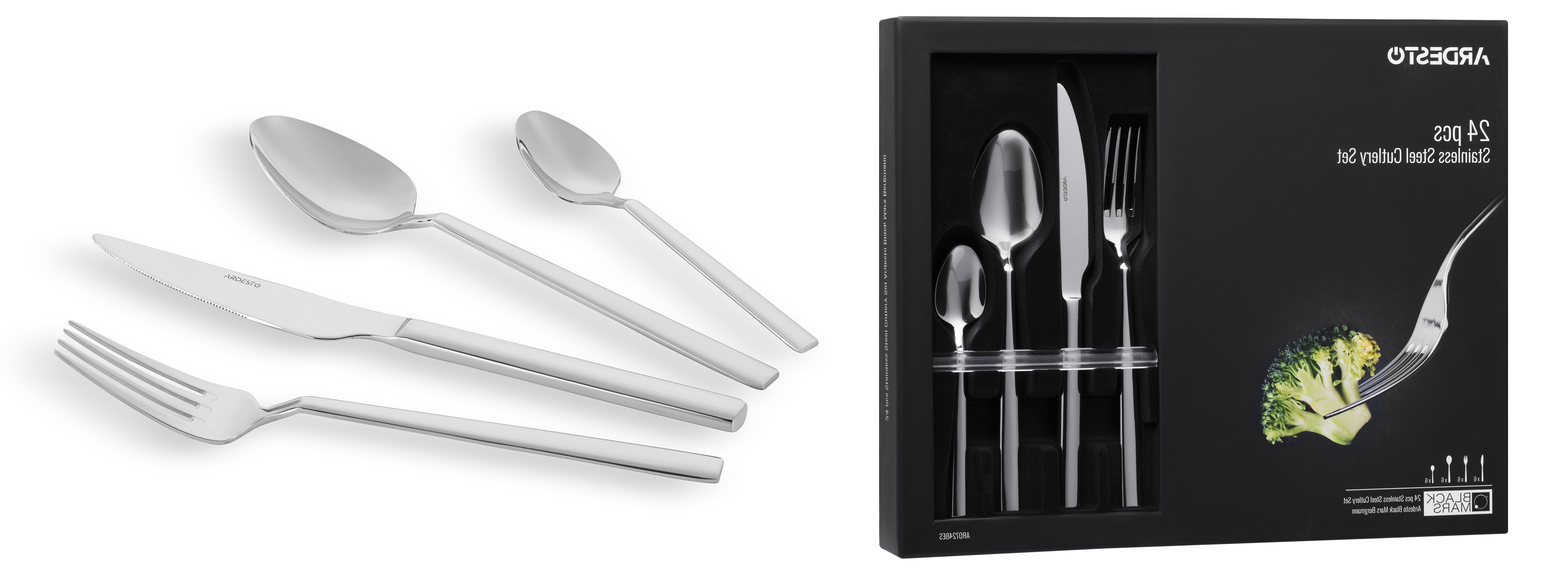 Набор столовых приборов Ardesto Black Mars Bergman 24 предмета (AR0724BES)