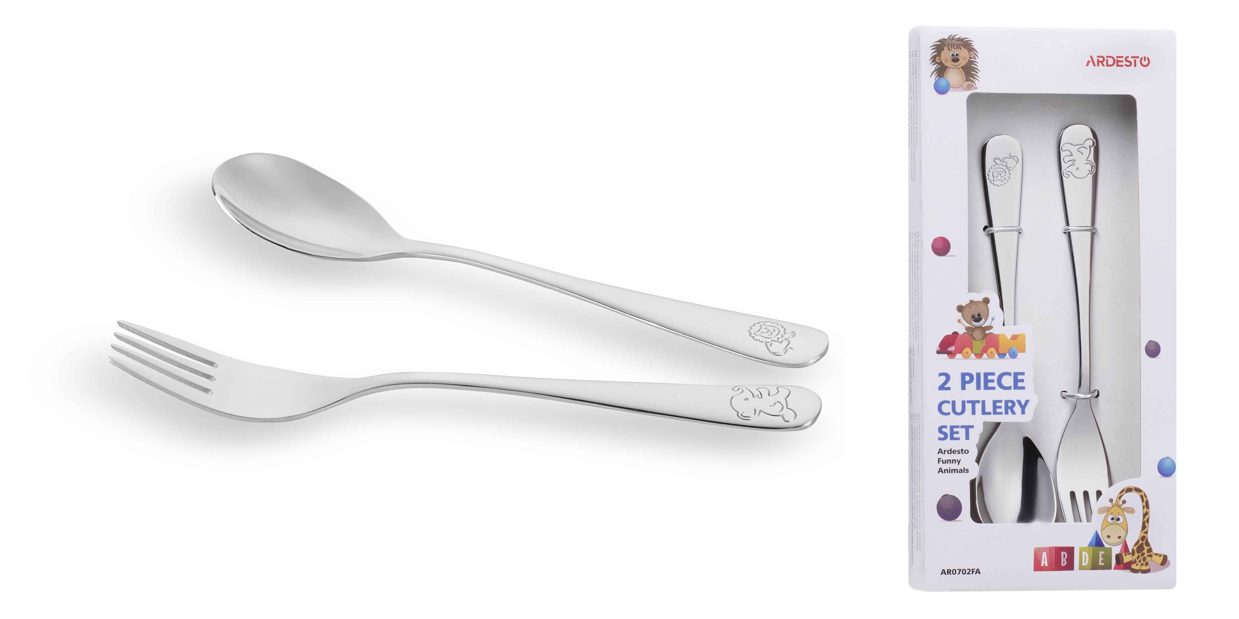 Набор детских столовых приборов Ardesto Funny Animals 2 предмета (AR0702FA)