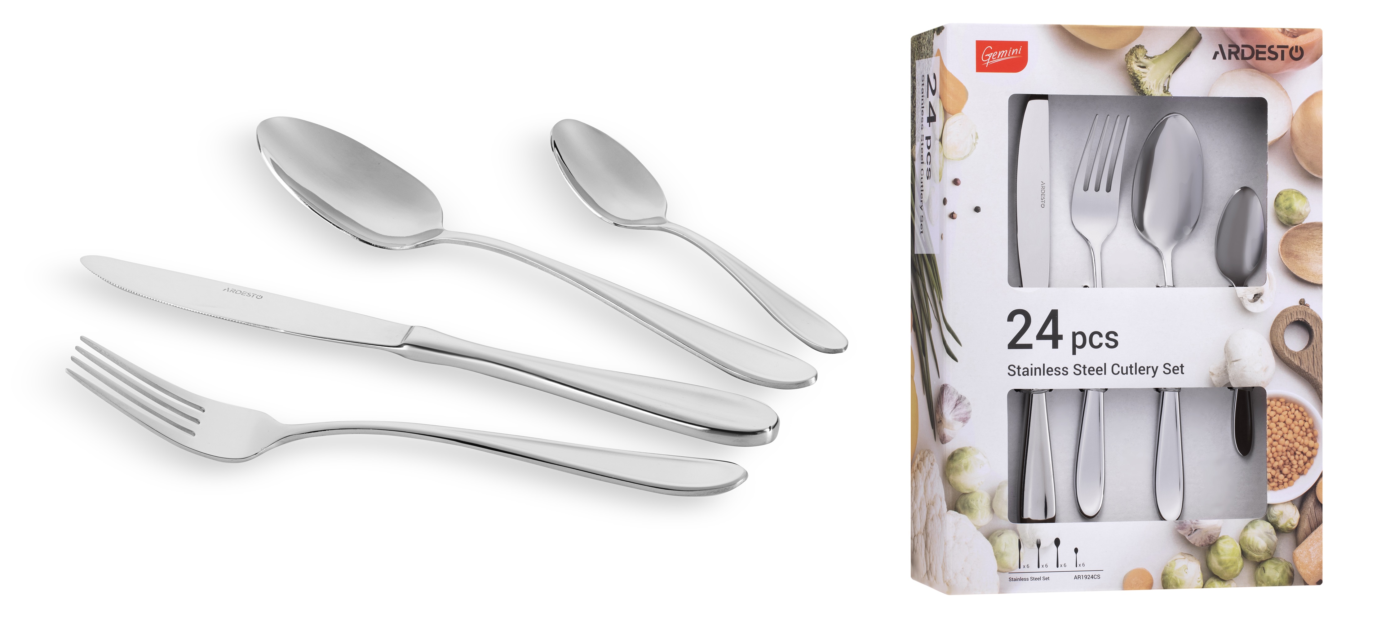 Набор столовых приборов Ardesto Gemini Summit 24 предмета (AR1924SS)