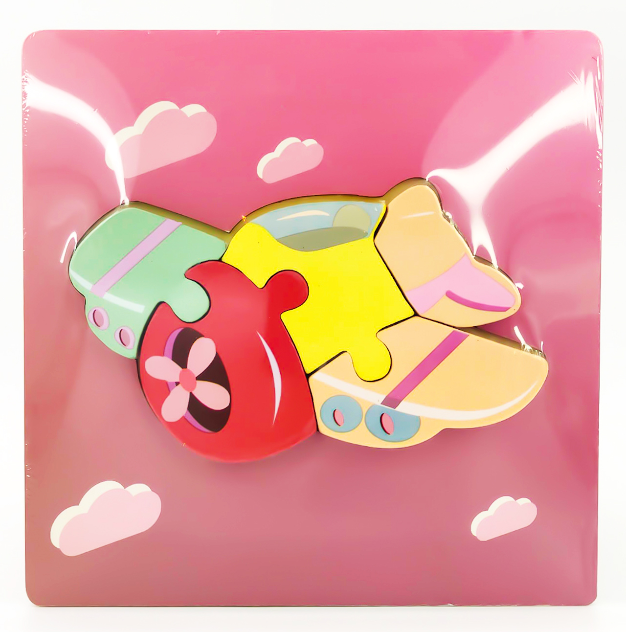 Деревянный мини пазл вкладыш для малышей Самолет 2+ ML (ML010)