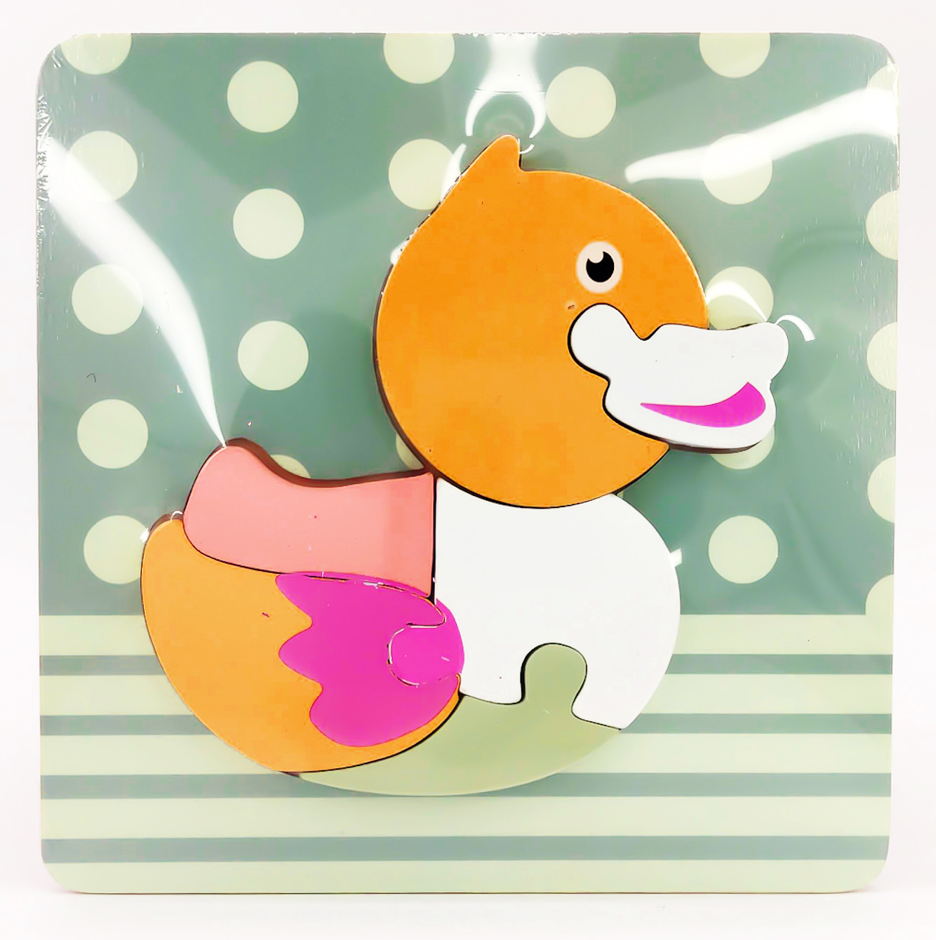 Деревянный мини пазл вкладыш для малышей Уточка 2+ ML (ML012)