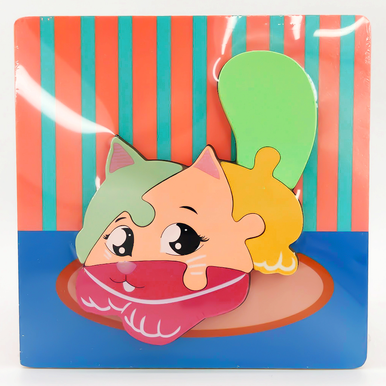 Деревянный мини пазл вкладыш для малышей Котенок 2+ ML (ML013)