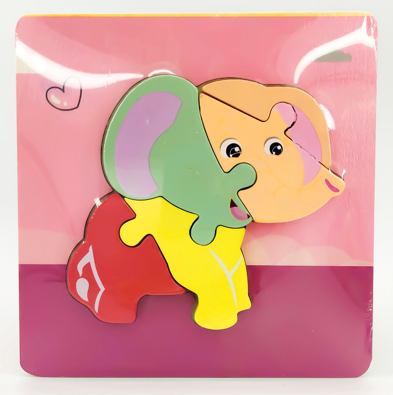 Деревянный мини пазл вкладыш для малышей Слоник 2+ ML (ML014)