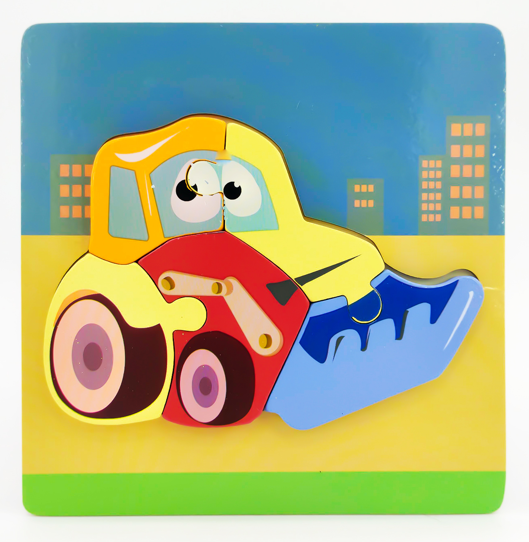 Деревянный мини пазл вкладыш для малышей Экскаватор 2+ ML (ML017)