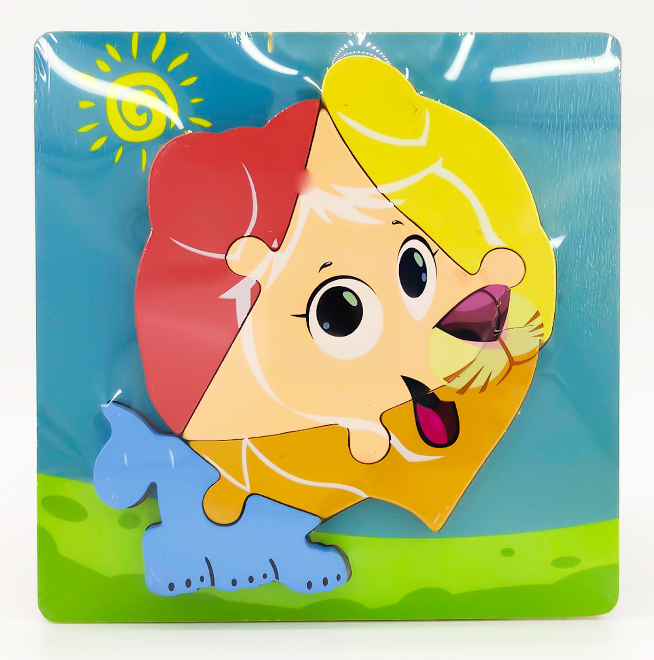 Деревянный мини пазл вкладыш для малышей Львенок 2+ ML (ML018)