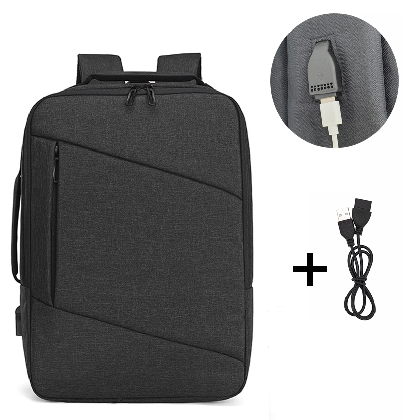 Рюкзак мужской городской для ноутбука OMASKA черный (ML028)