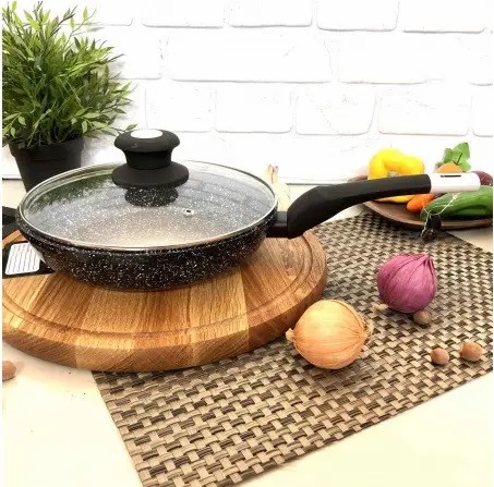 Сковорода 26 см с крышкой и гранитным антипригарным покрытием м Edenberg (EB-4135)