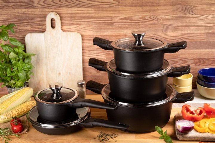 Набор посуды с трехслойным мраморным покрытием 10 предметов Edenberg (EB-5632)