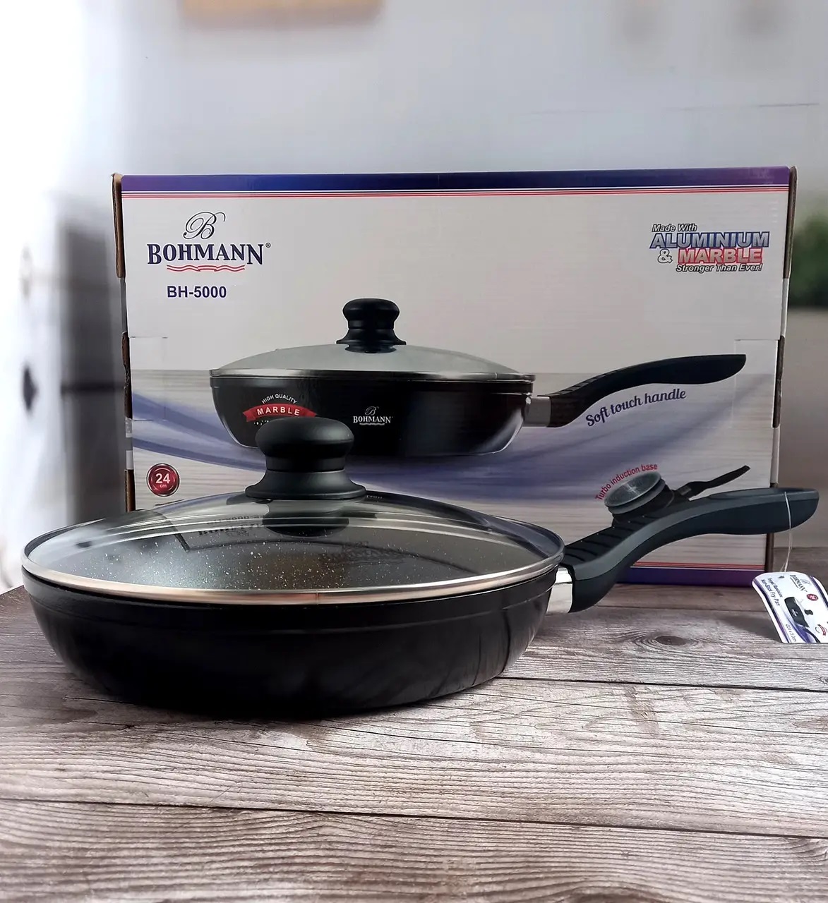 Сковорода 28 см с 3-слойным мраморным покрытием Bohmann (BH 5000-28)