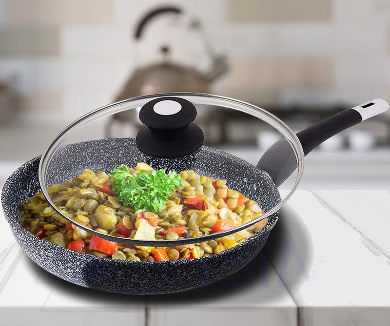 Сковорода 26 см с крышкой и гранитным антипригарным покрытием Edenberg (EB-9167)