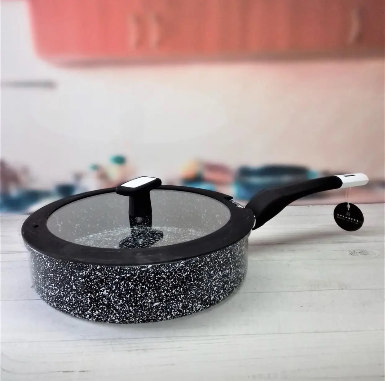 Сковорода глубокая 26 см с крышкой и гранитным антипригарным покрытием Edenberg (EB-3324)