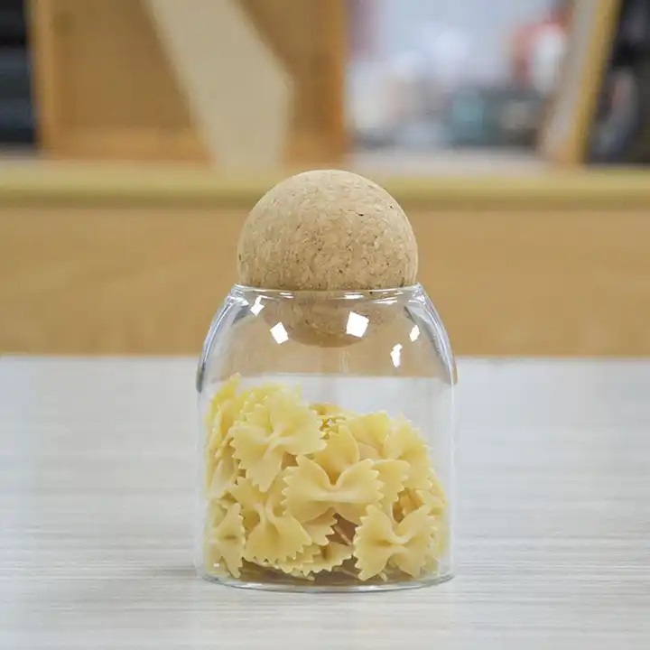 Банка 500 мл для сыпучих продуктов с крышкой стеклянная круглая 