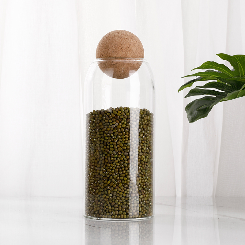 Банка для сыпучих продуктов с крышкой стеклянная круглая 1200 мл