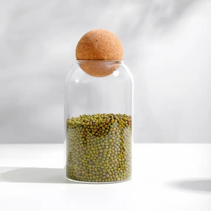 Банка 800 мл стеклянная круглая с крышкой для сыпучих продуктов 