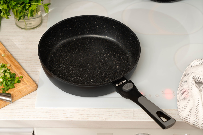 Сковорода глубокая со съемной ручкой ARDESTO Gemini Bari 26см алюминий черный (AR1226B)